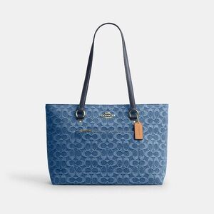NWT Coach  Signature Denim Station Tote Bag